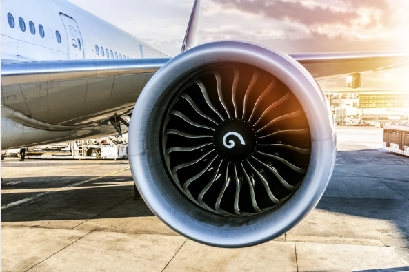 Wing Jet Engine Sun Flare